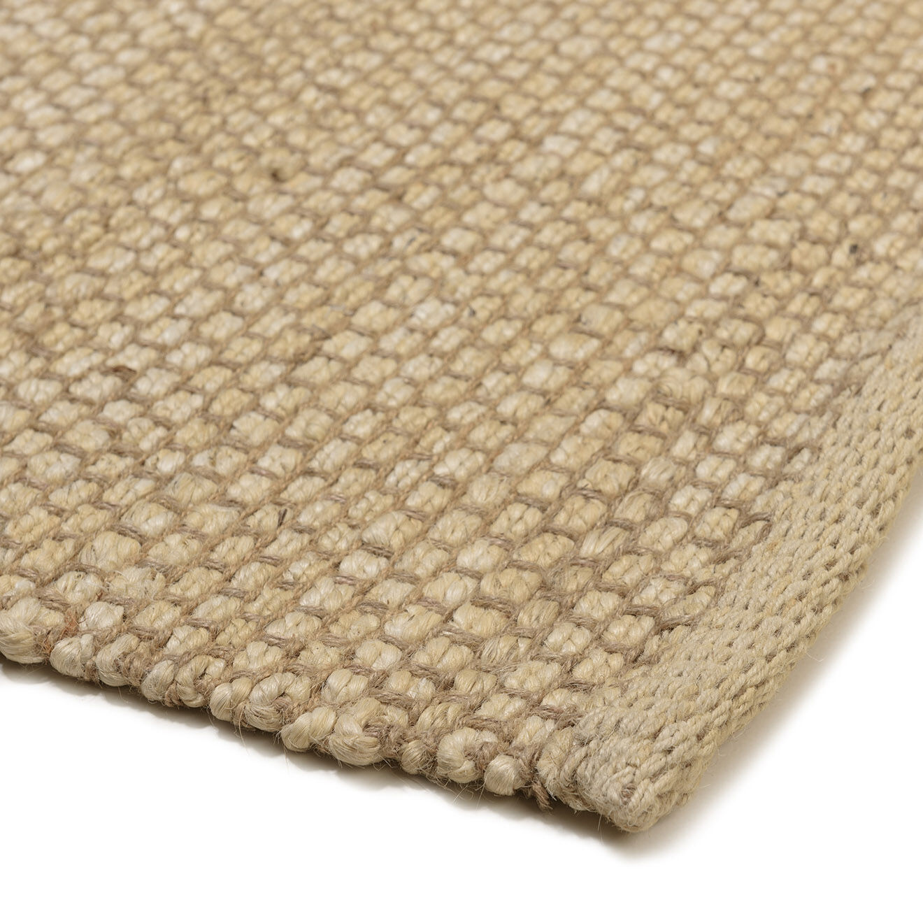 Macabane Tapis en Jute & Coton Quentin beige - 230x160 cm