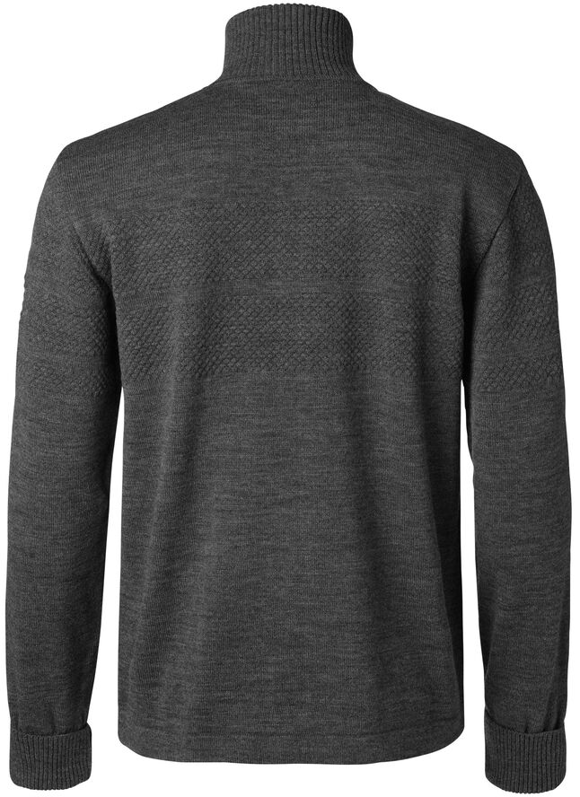 Mads Nørgaard - Copenhagen 100% Wool Klemens Zip Kontrast Koksgrå, orange