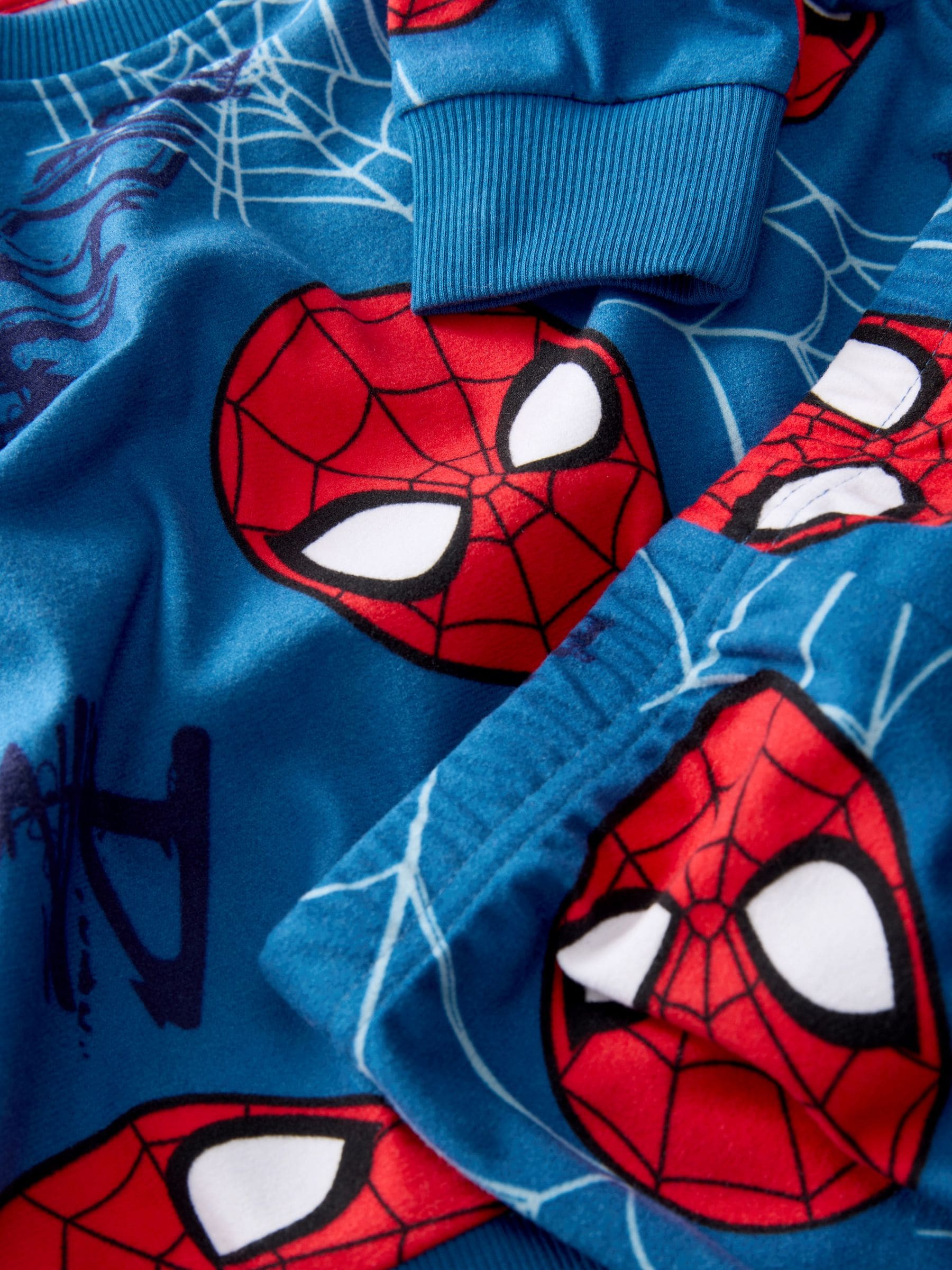 Marineblauw Spider-Man - Enkele behaaglijke fleece pyjama met licentie (12mnd -10jr)