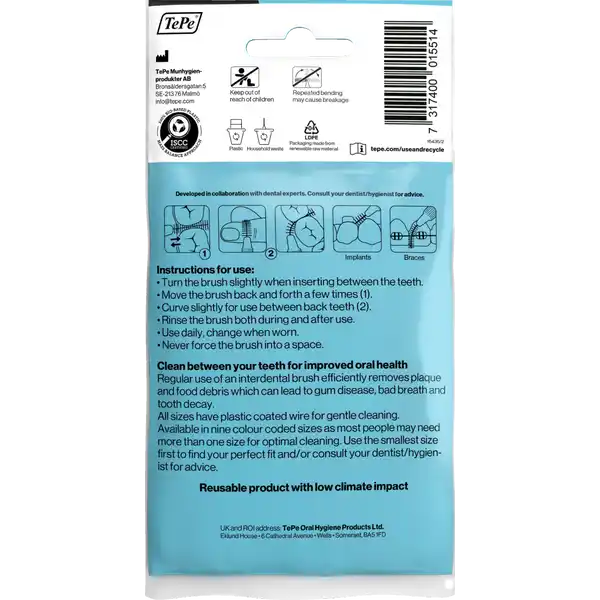 Interdentalbürsten Schwarz, ISO 8, 1,5 mm, 8 Stück