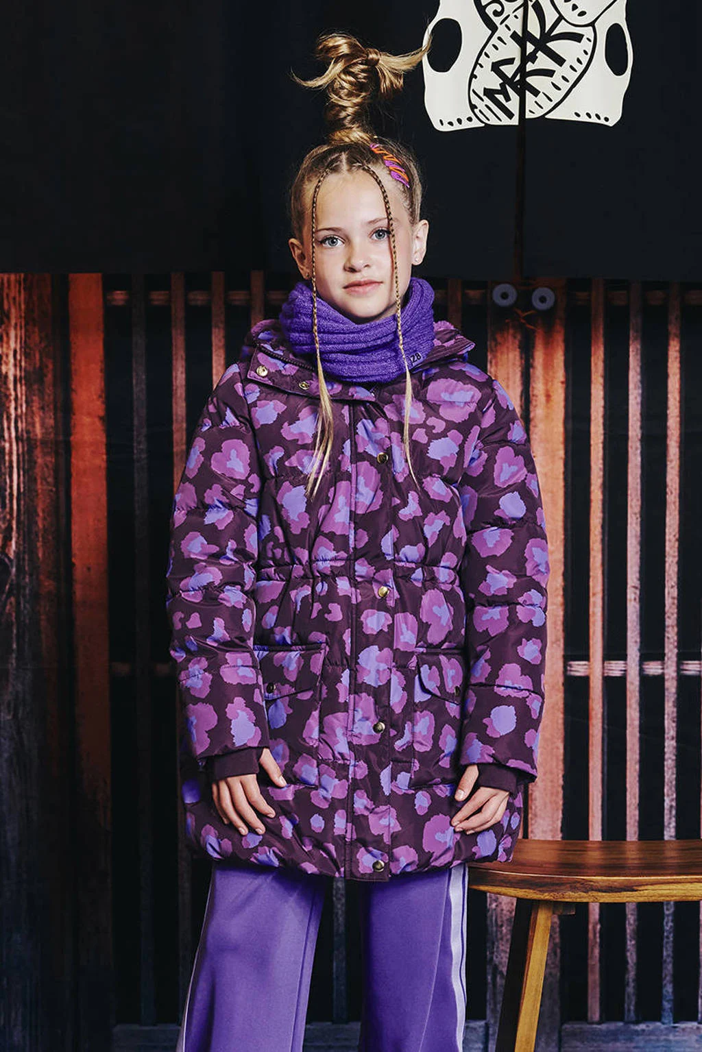 Z8 kids gewatteerde winterjas Anneliese paars/lila