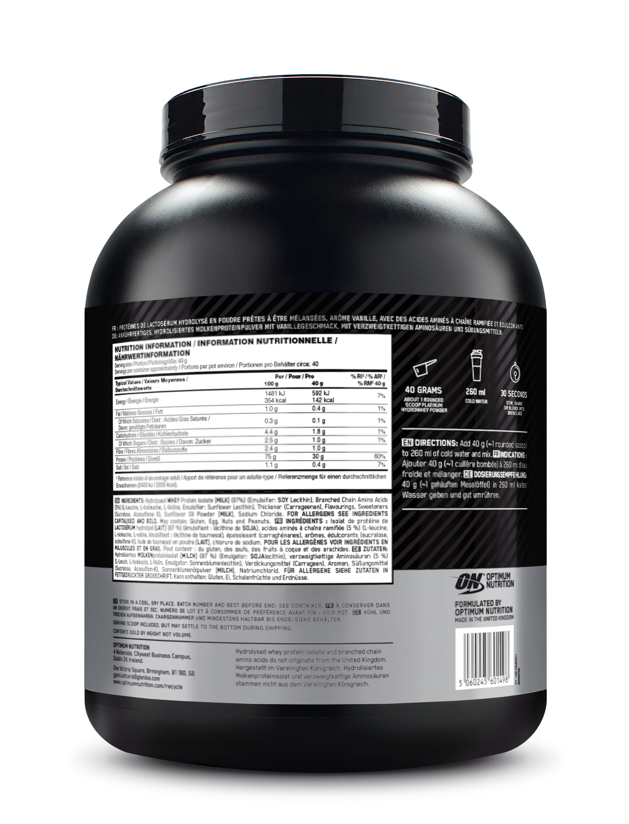 Optimum Nutrition HydroWhey Protein 1623 g Vanilla