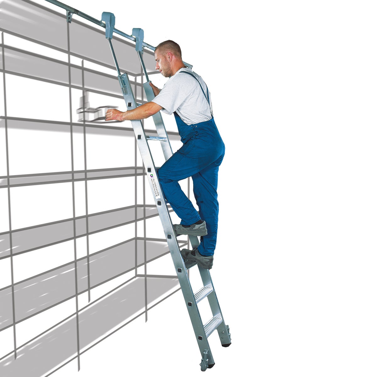 MUNK Aluminium Mobiele Plankladder, 10 Treden