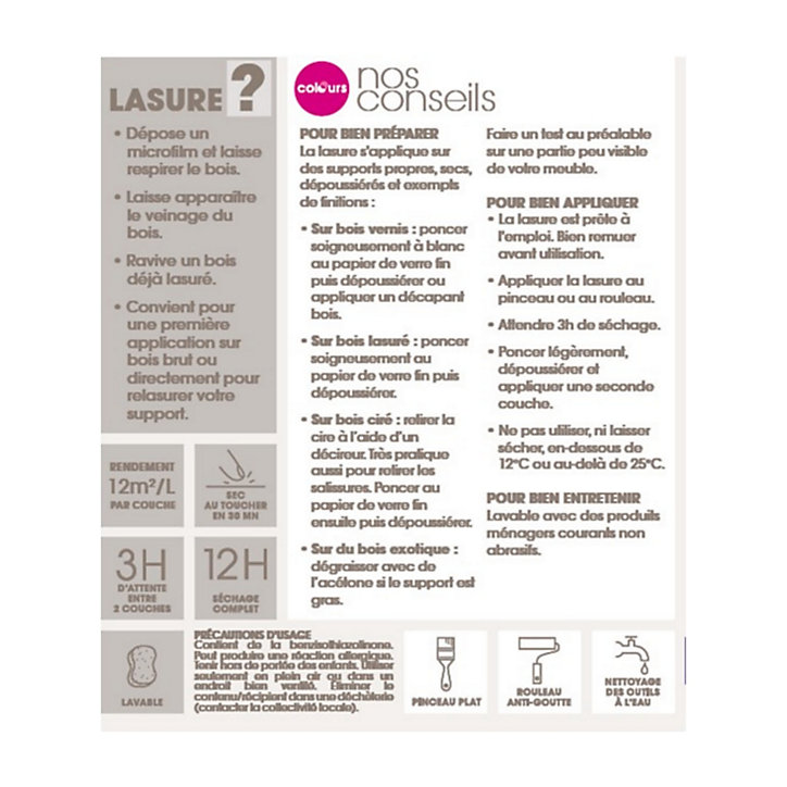 Lasure lambris et boiseries Aigue marine 1L