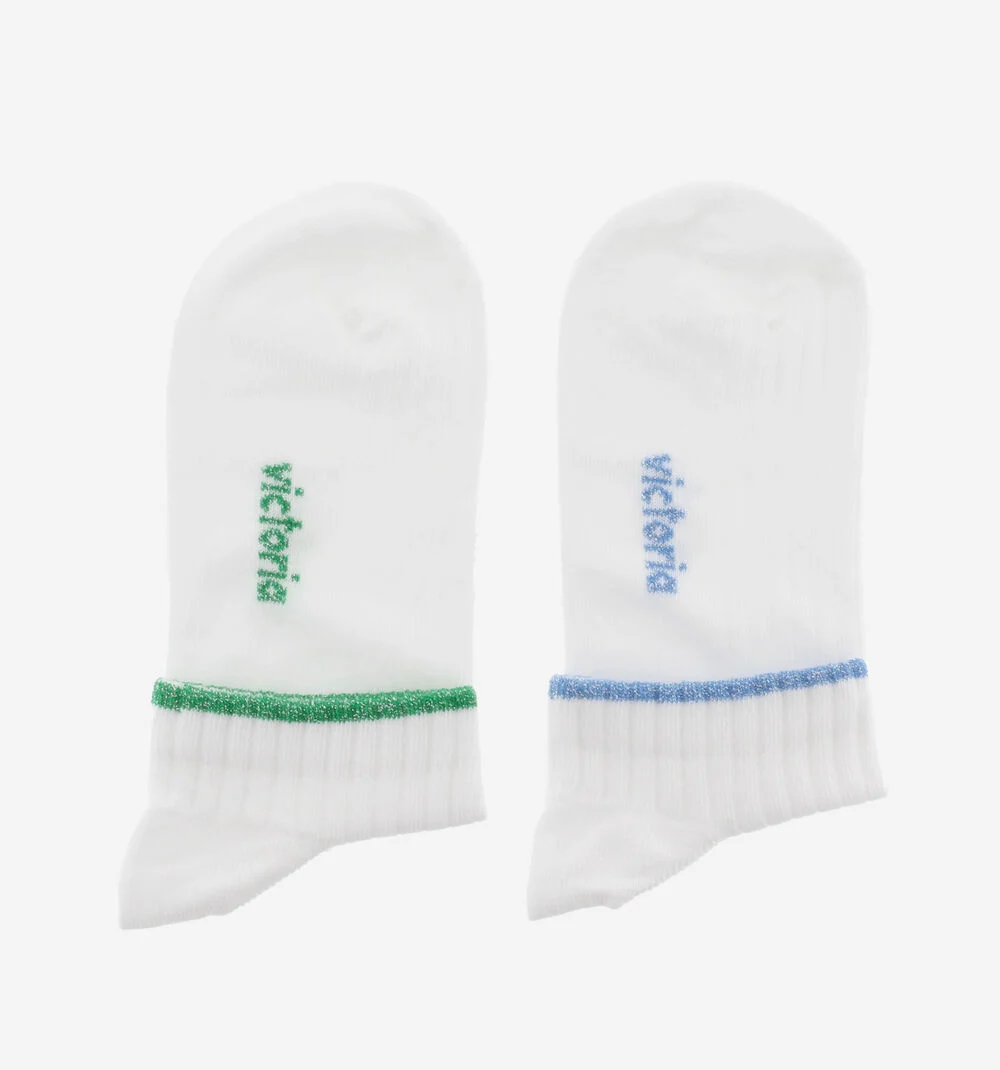 SOCQUETTES LUREXAZUL-VERDE