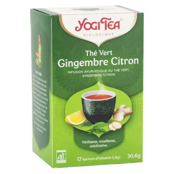 Chá Verde Yogi Tea com Gengibre e Limão - 17 sachês