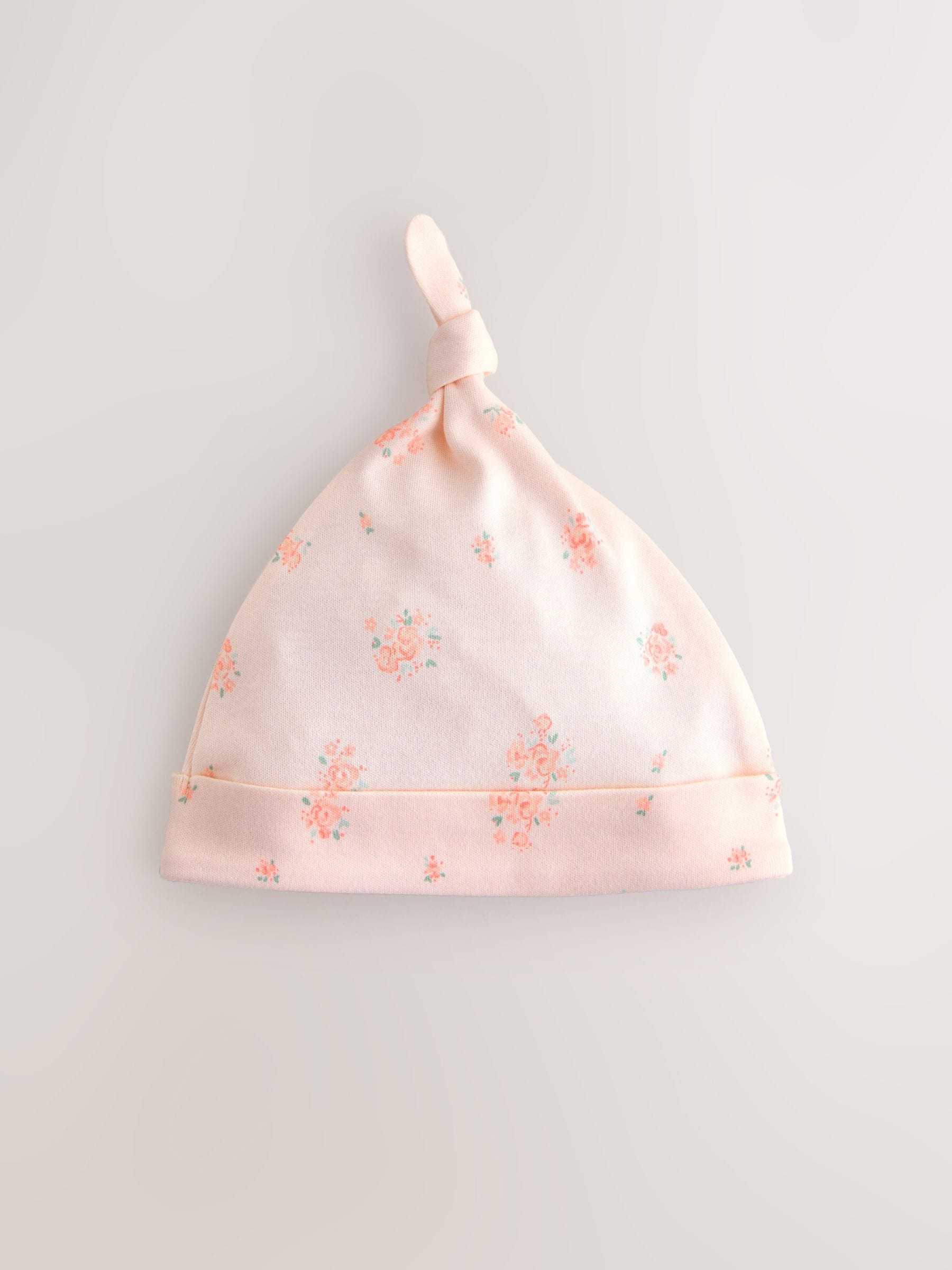 Roze/wit - Set van 3 babymutsen met strik (0-12mnd)