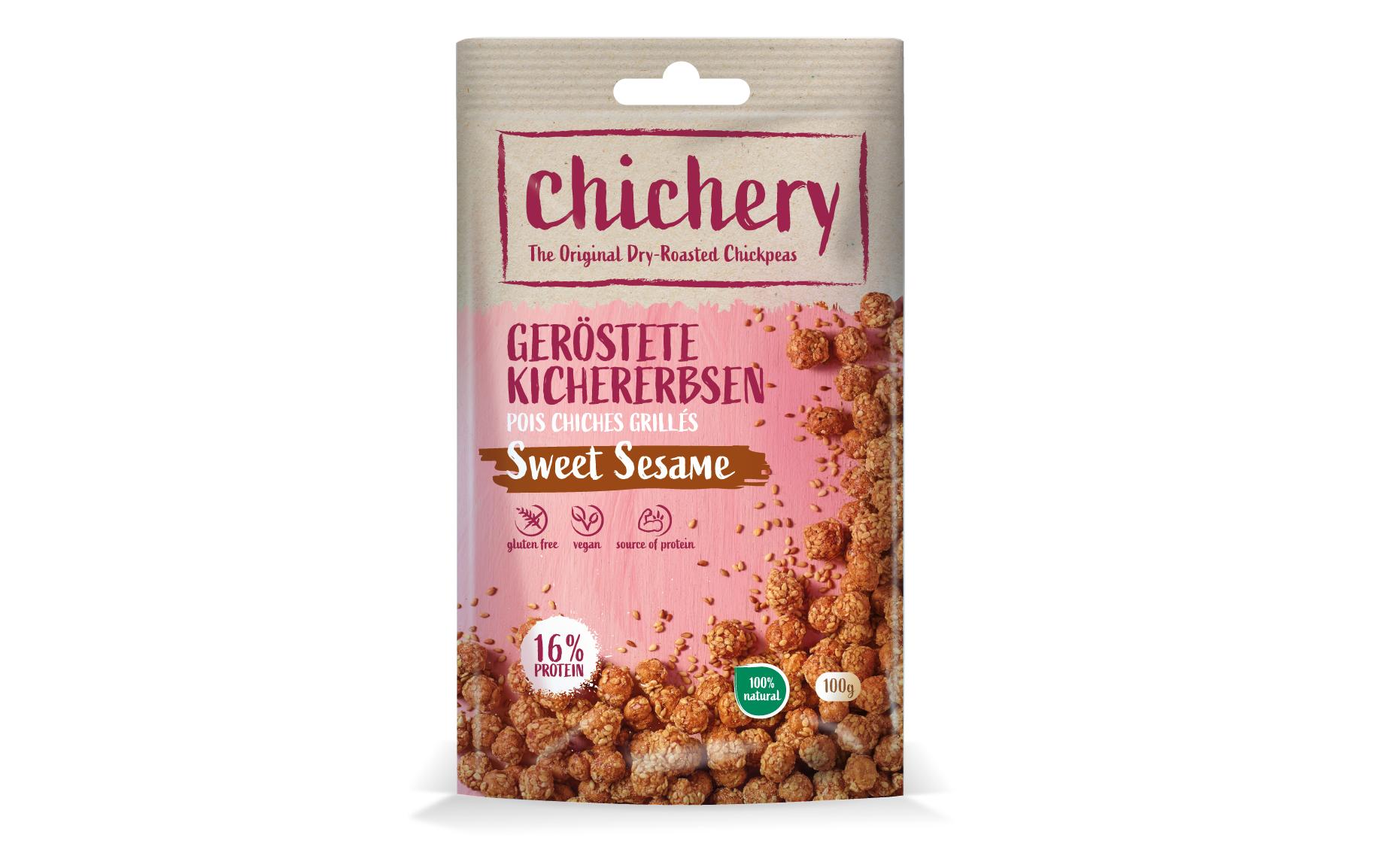 Geröstete Kichererbsen Sweet Sesame 100 gKnackiger Kichererbsensnack