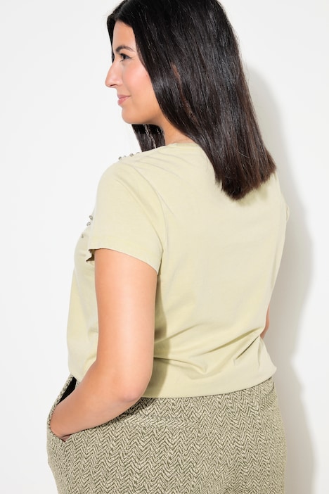 T-Shirt, Classic Shape, Vintage Look, Strass