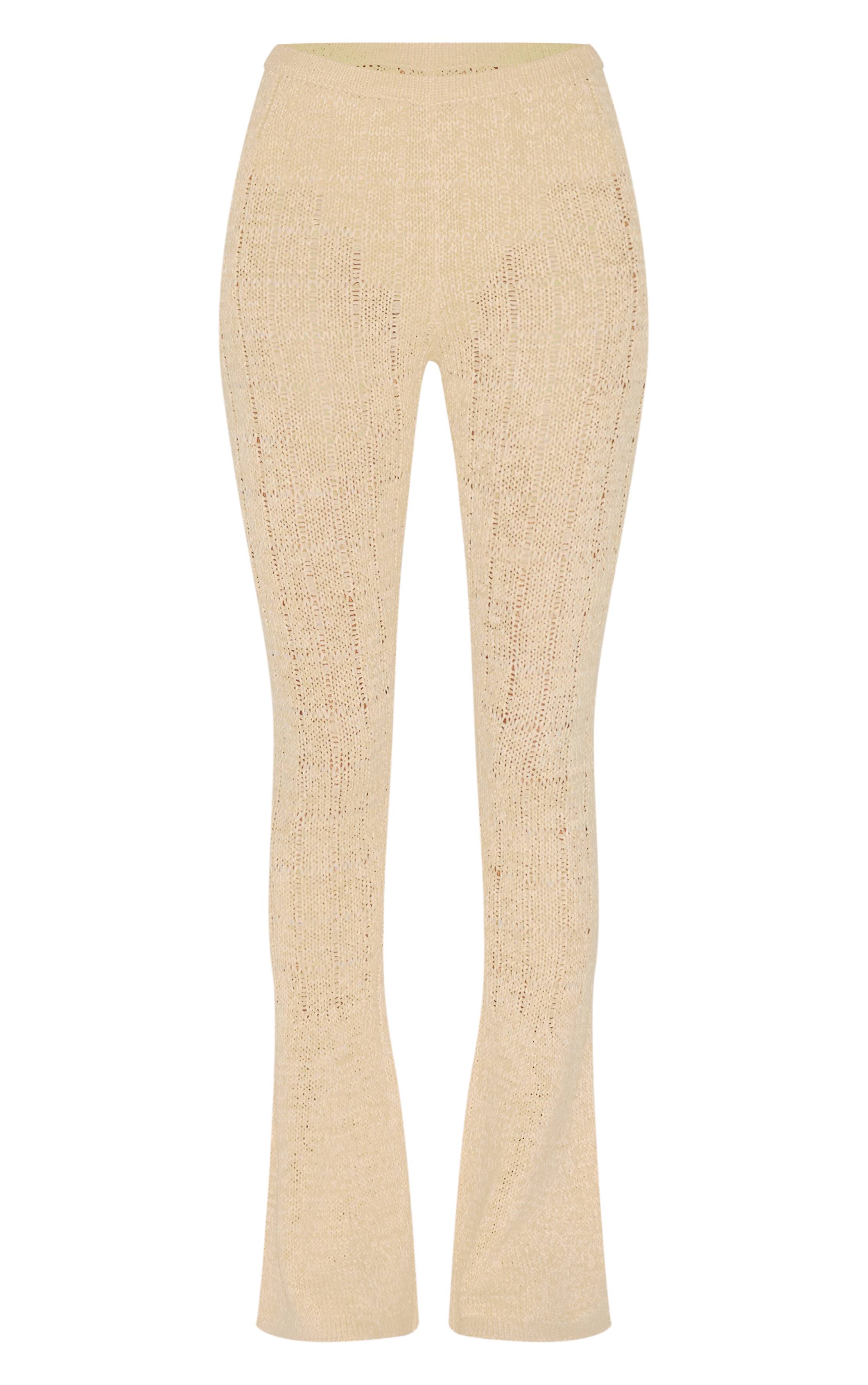 Avoine Pantalon Large En Maille Ajourée Texturée