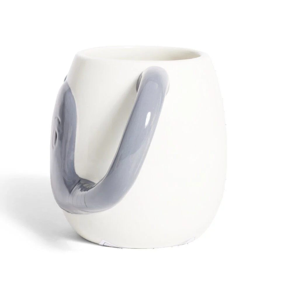 Mug éléphant dolomite blanc et gris Ø10xH10cm