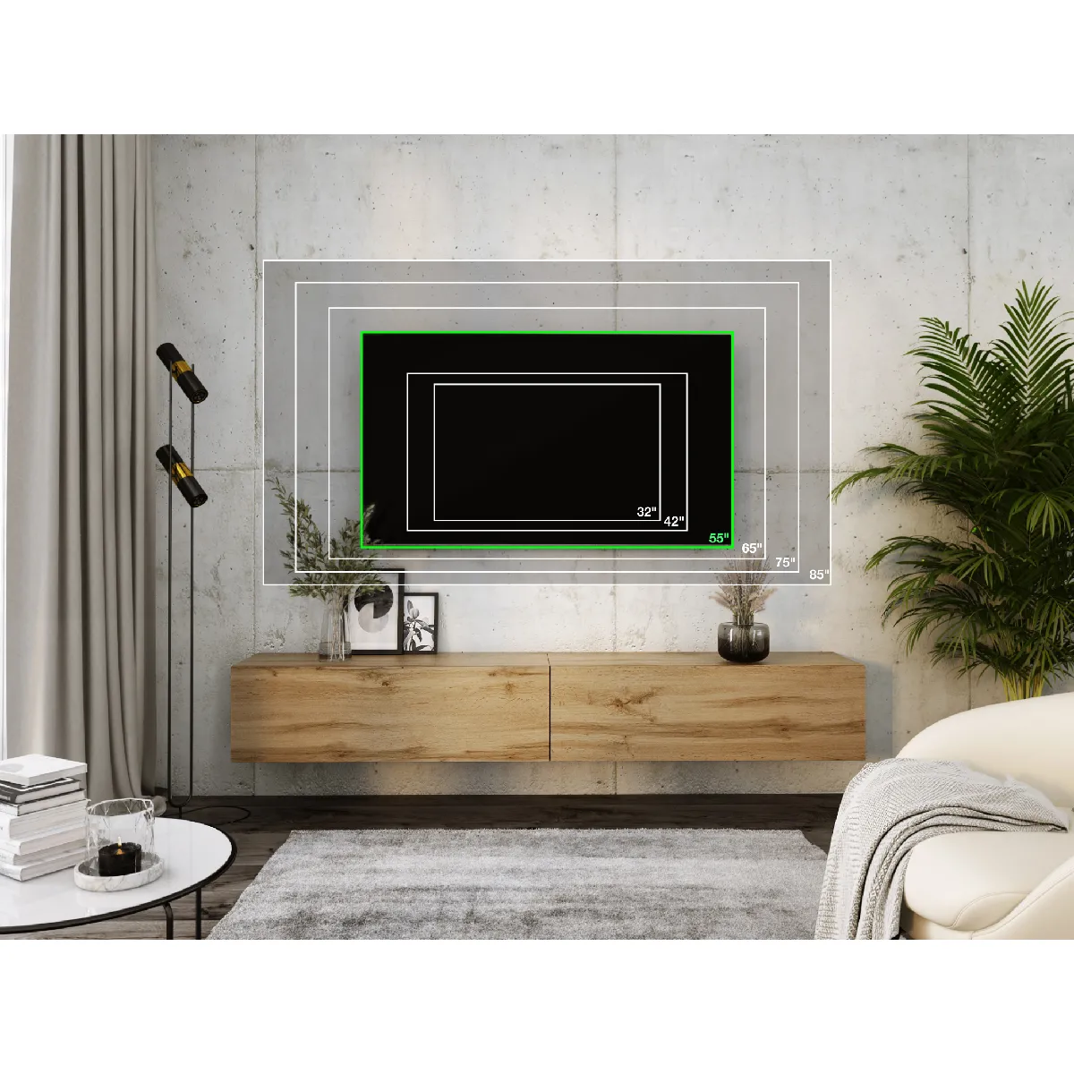 3xeliving Meuble TV suspendu chêne Wotan