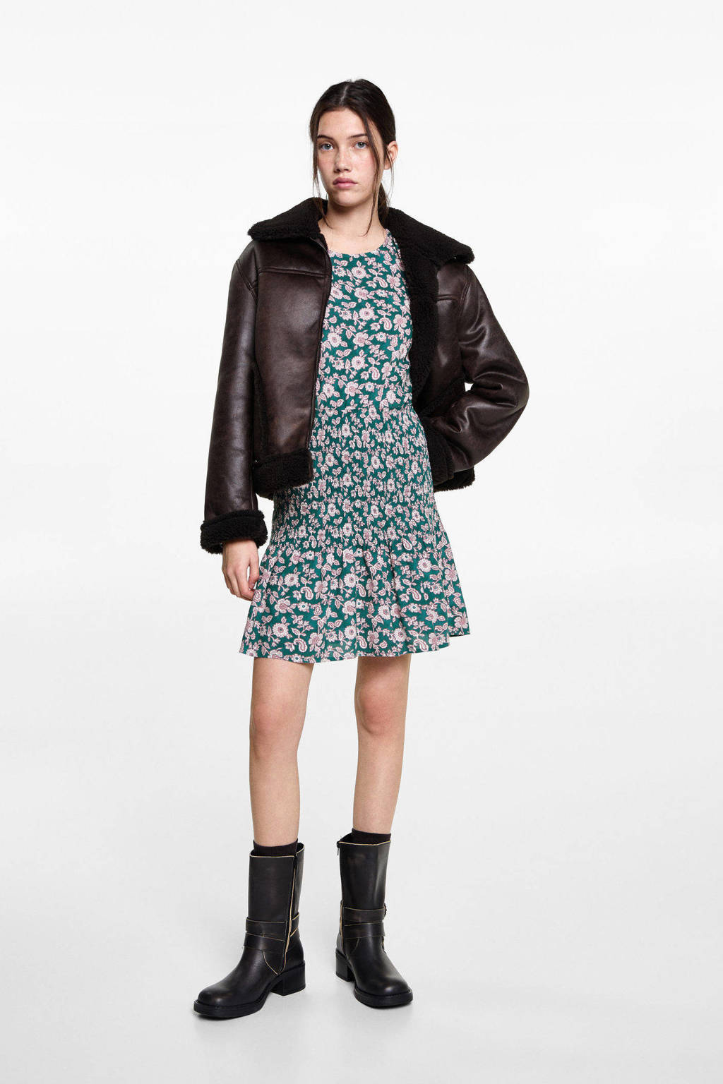 MANGO TEEN midi jurk blauw