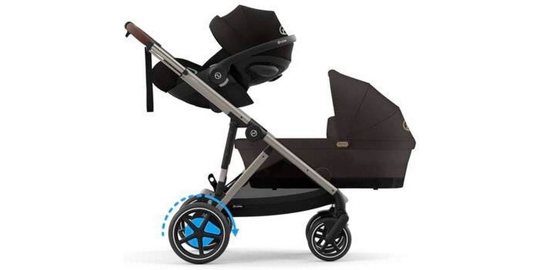 CYBEX Gold Kinderwagen eGazelle S Dunkelbraun Elektrischer Kinderwagen mit 20 Kombinationen