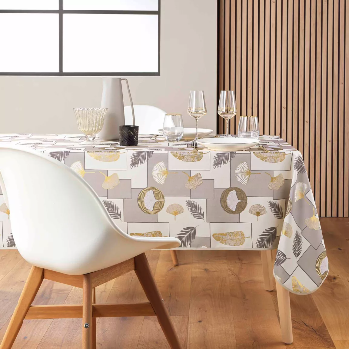 Nappe rectangulaire anti tache (145 x 240 cm) Natane Beige