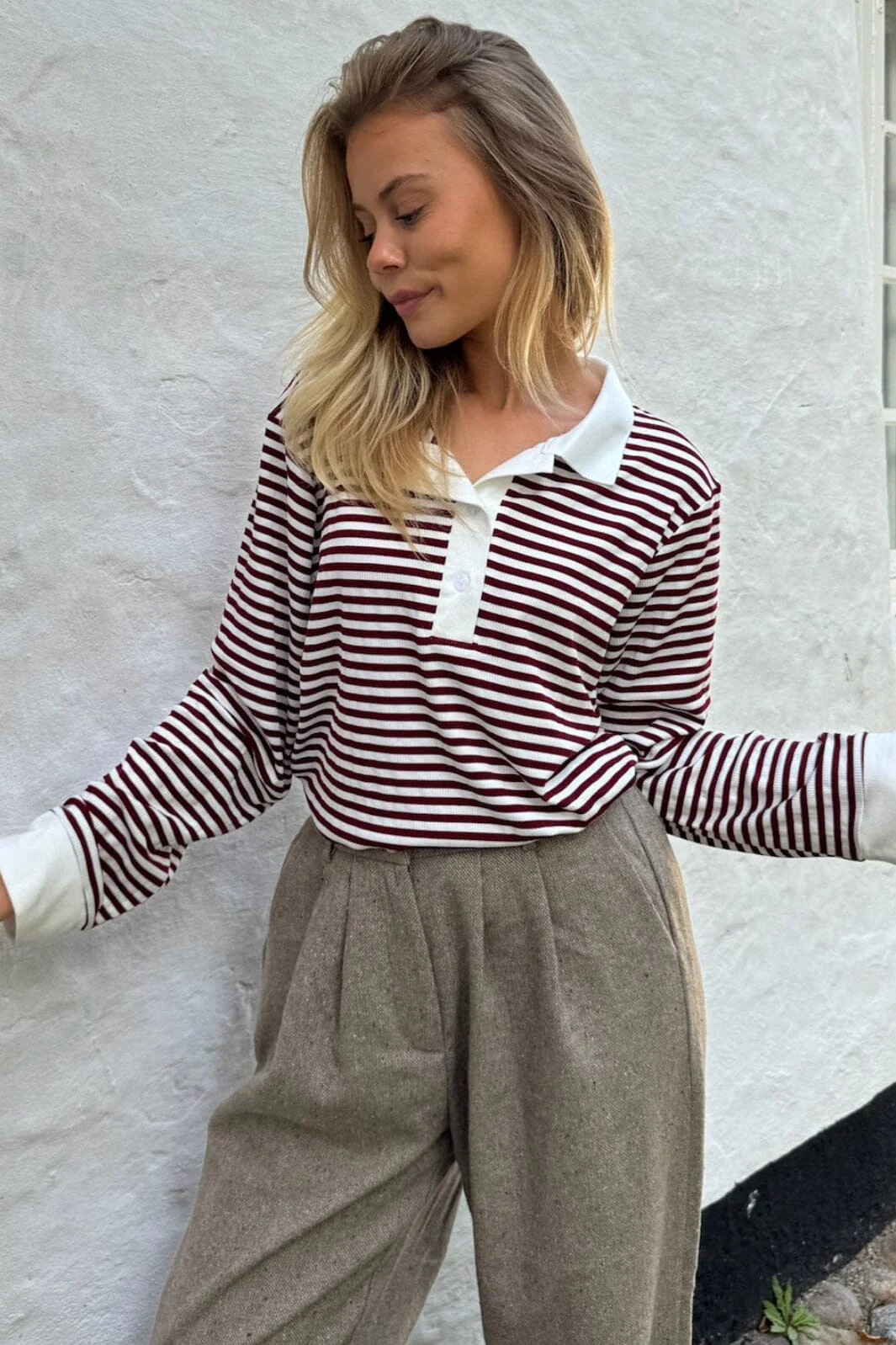 BYIC Carlyic Polo A23708 bs bordeaux stripes