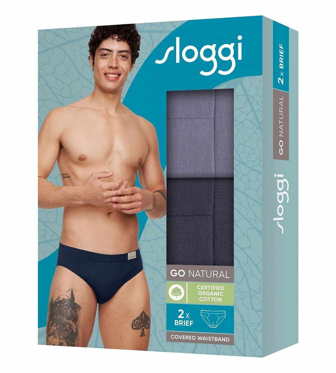 SLOGGI<br>Conjunto de 2 cuecas Go de algodão natural