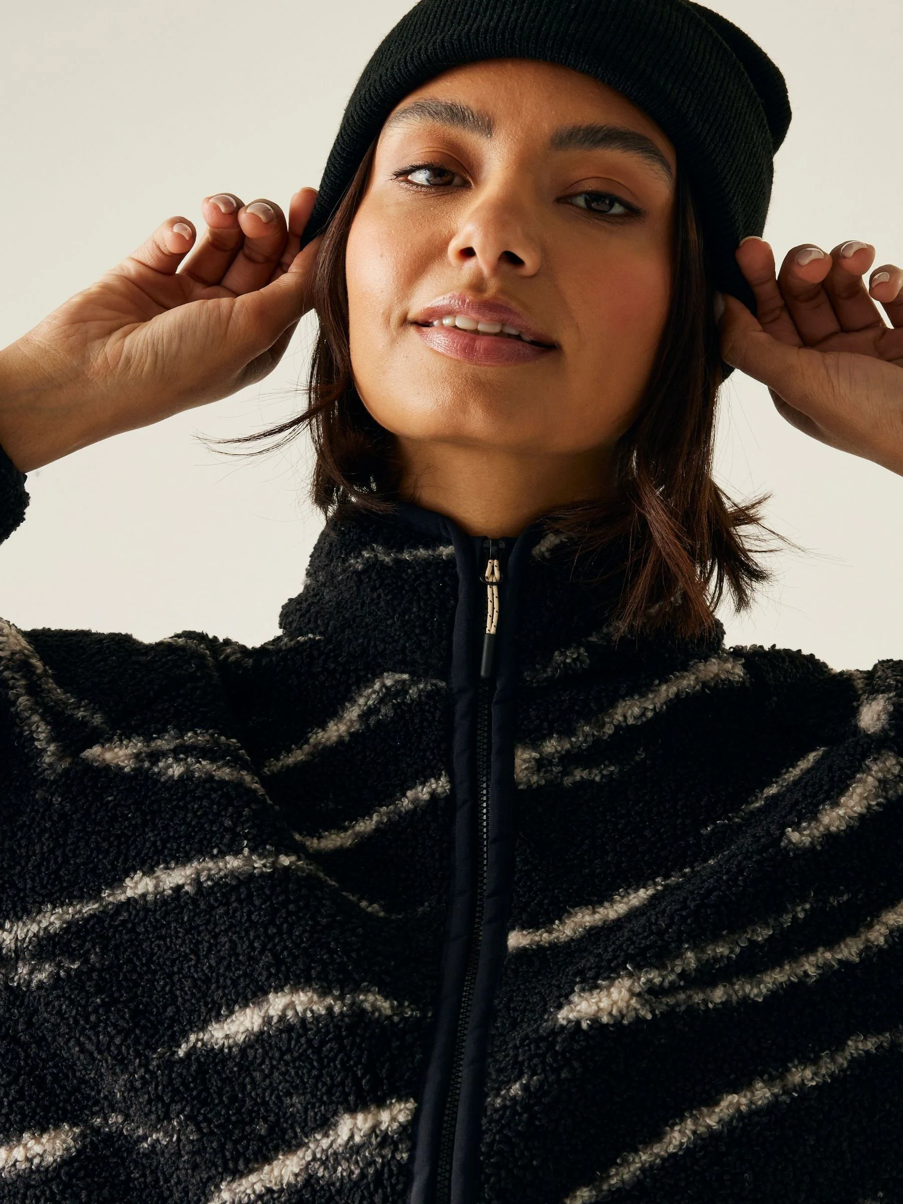 Zwart - Regatta Frankie Borg Full Zip Fleece