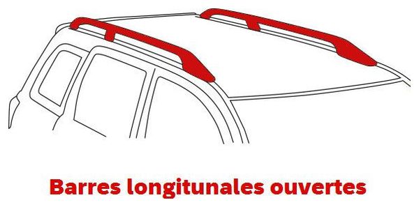 Barres de toit Menabo Sherman Alu 131 cm pour toit avec barres longitudinales