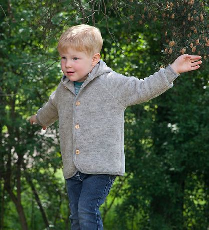 Engel Cardigan - Wolle - Graumeliert