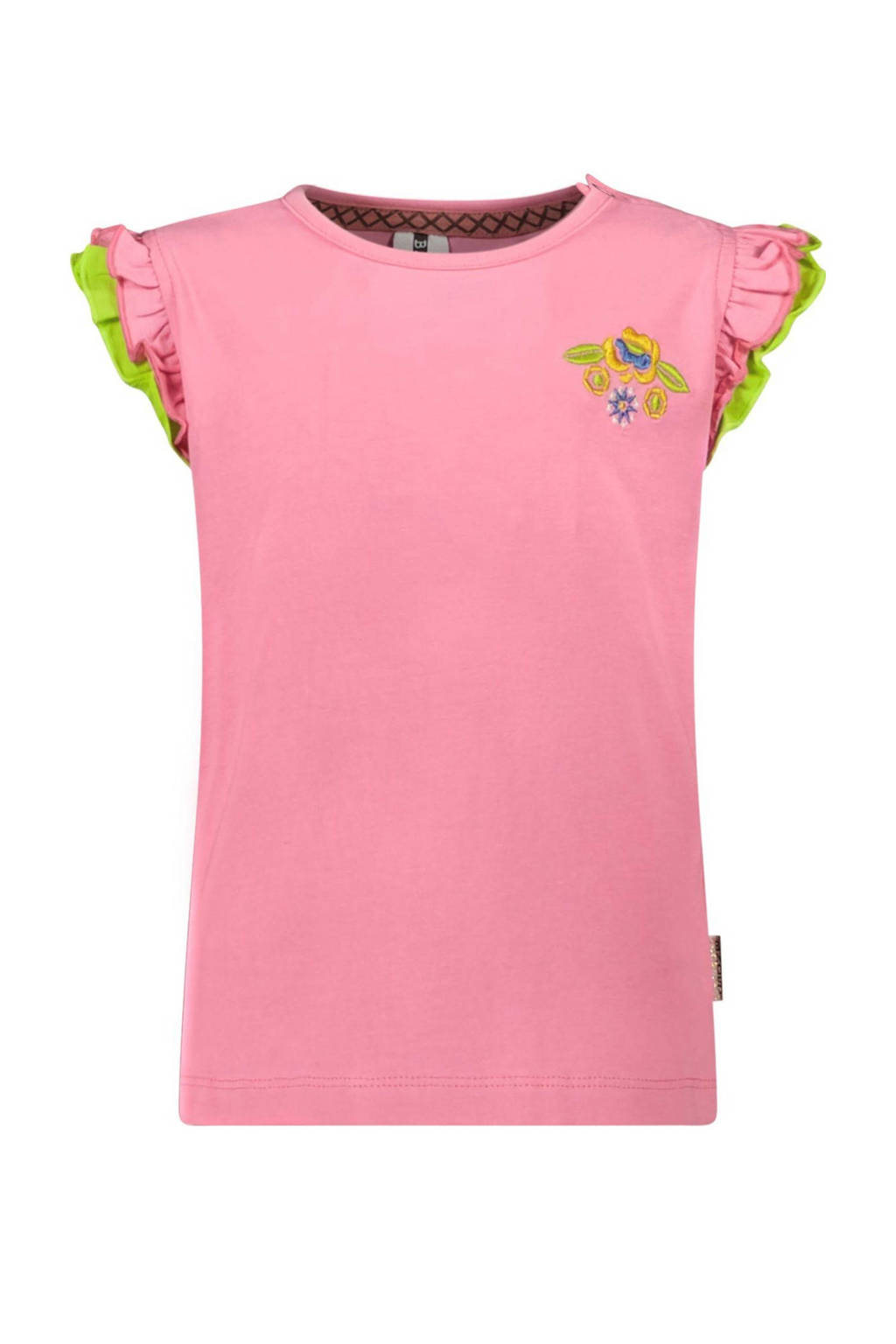 B.Nosy T-shirt met printopdruk zoetroze/felgroen
