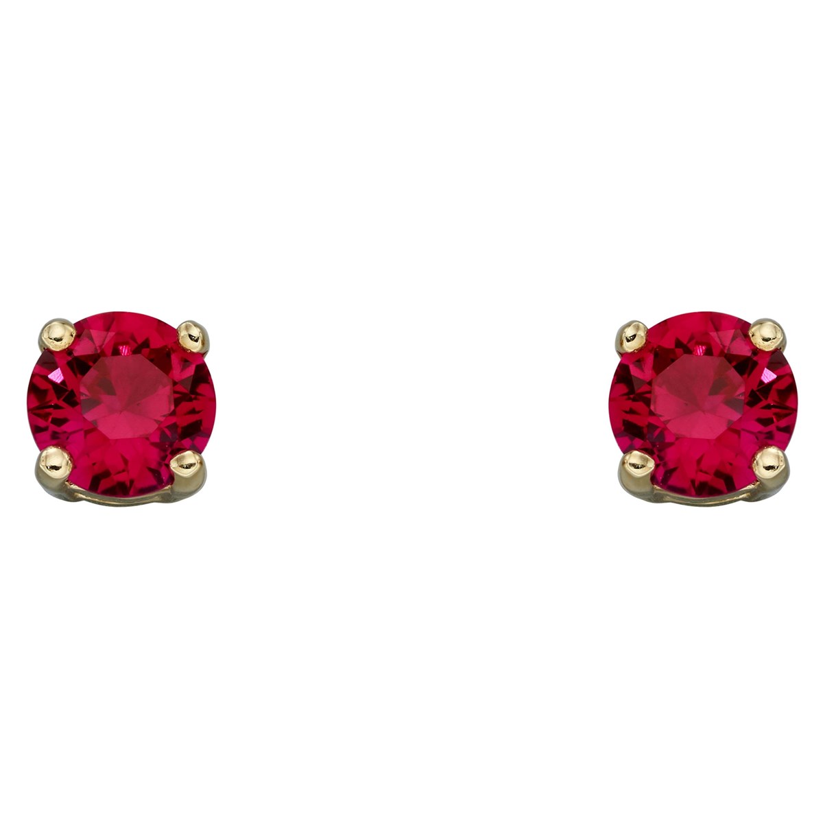 Boucle d'oreille juillet rubis en or 375/1000