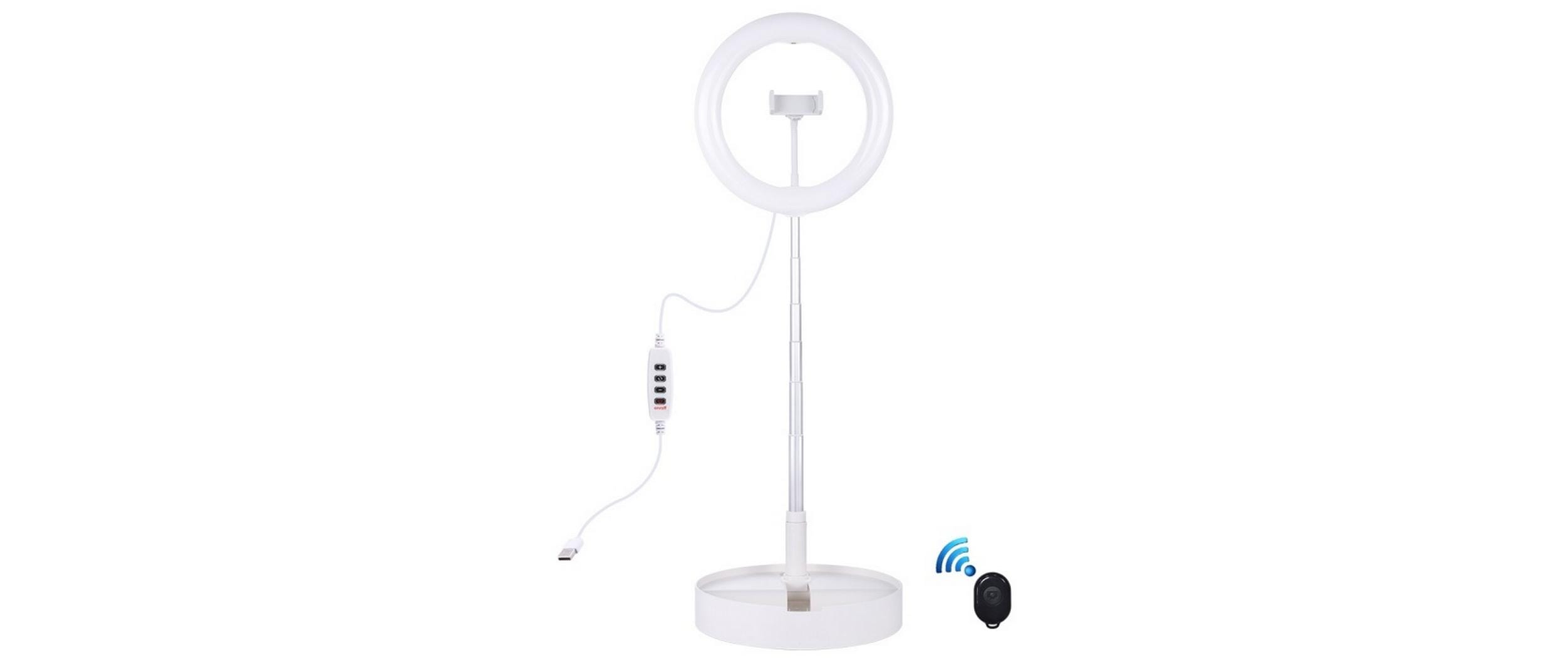 Videoleuchte LED Bi-Color 26 cmDimmbare LED-Videoleuchte ideal für Selfies