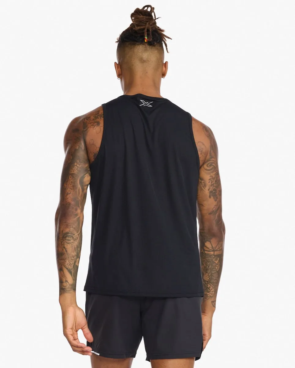 2XU Men's Aero Tank Black/Silver Reflective