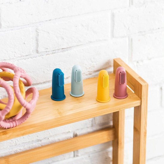 Set de Brosses à Dents 2 Pièces Silicone   Bleu        de               Nattou
