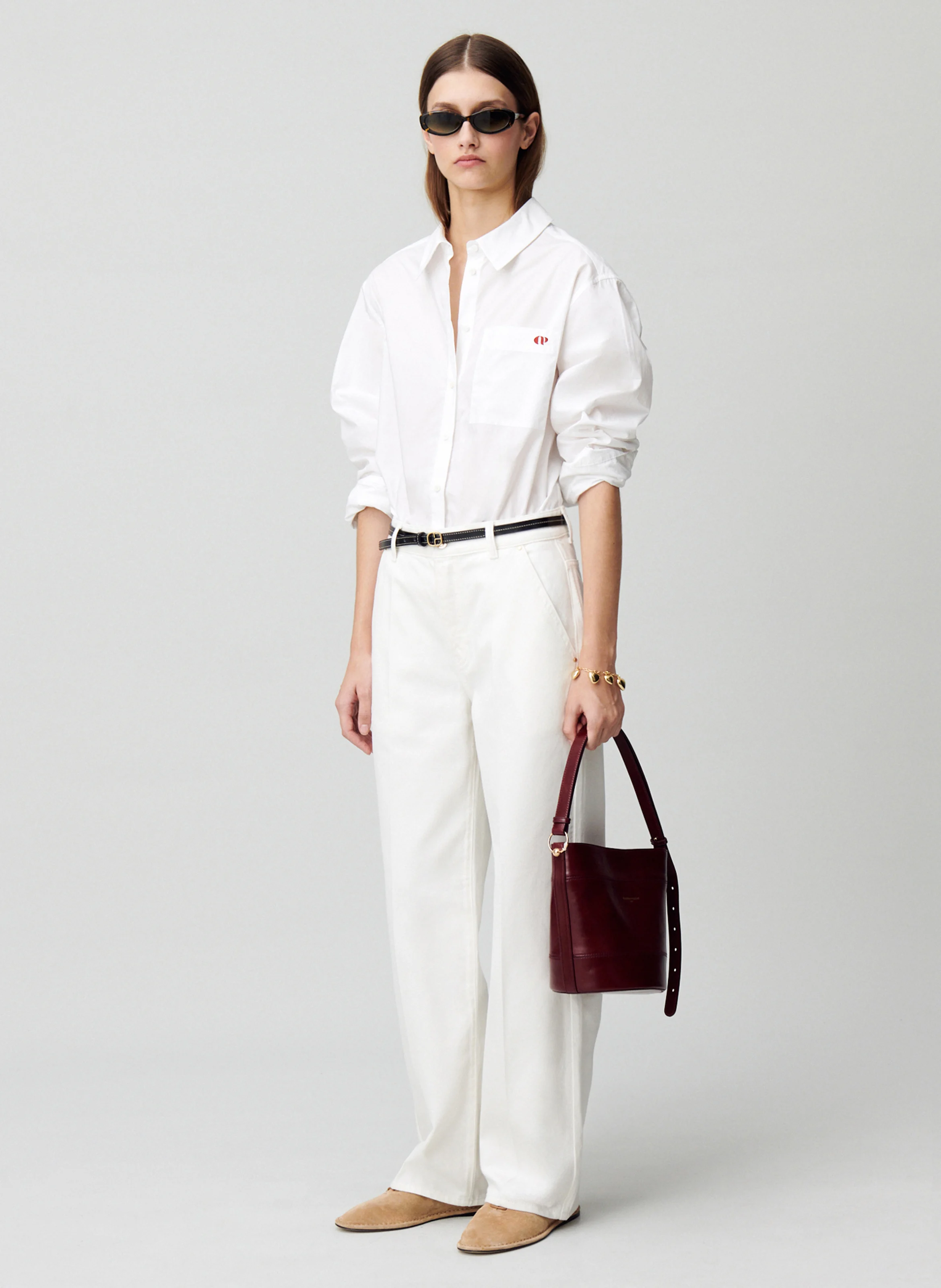 Jean droit en coton | Blanc