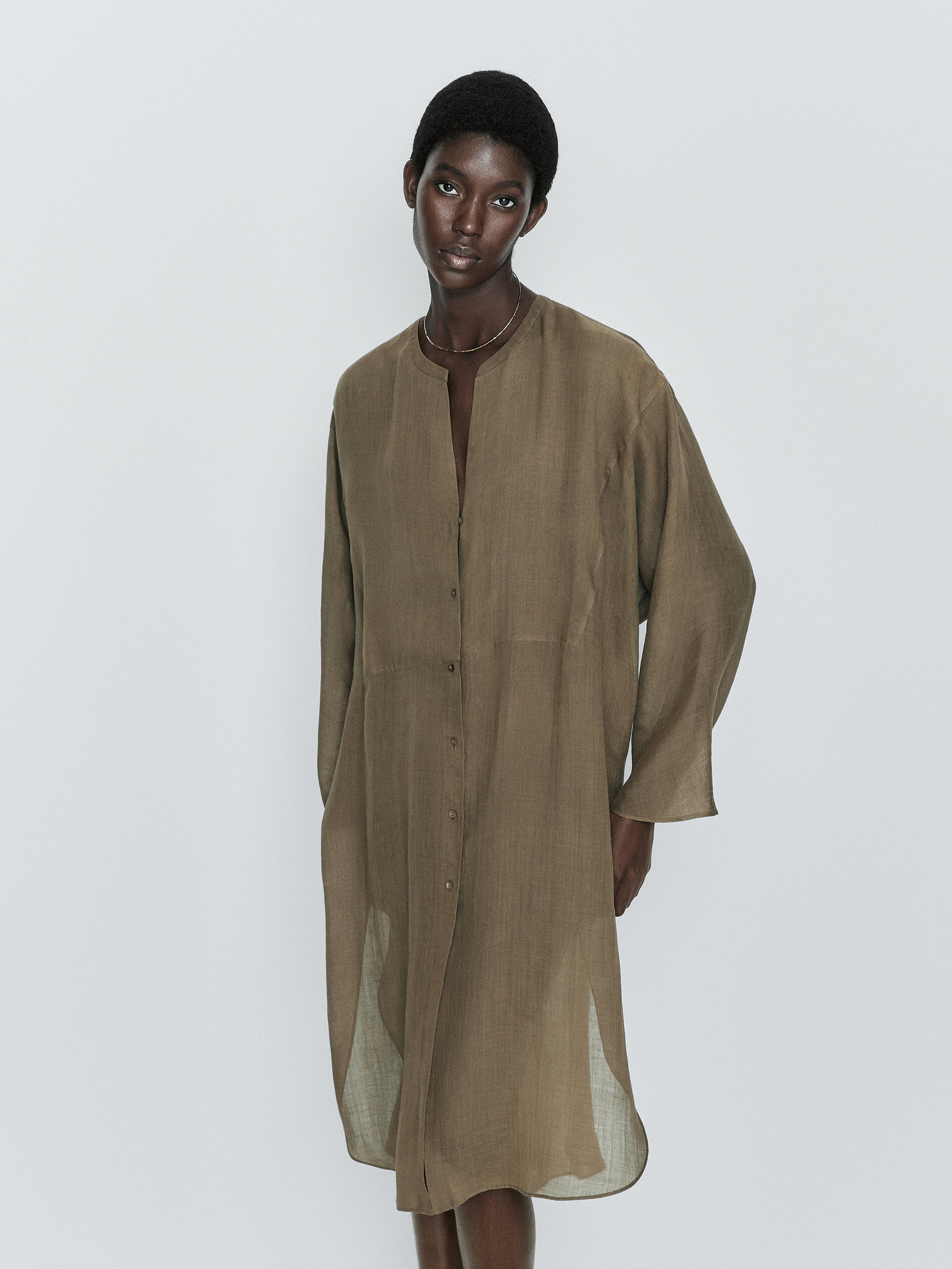 Blusa 100% Rami - Cáqui