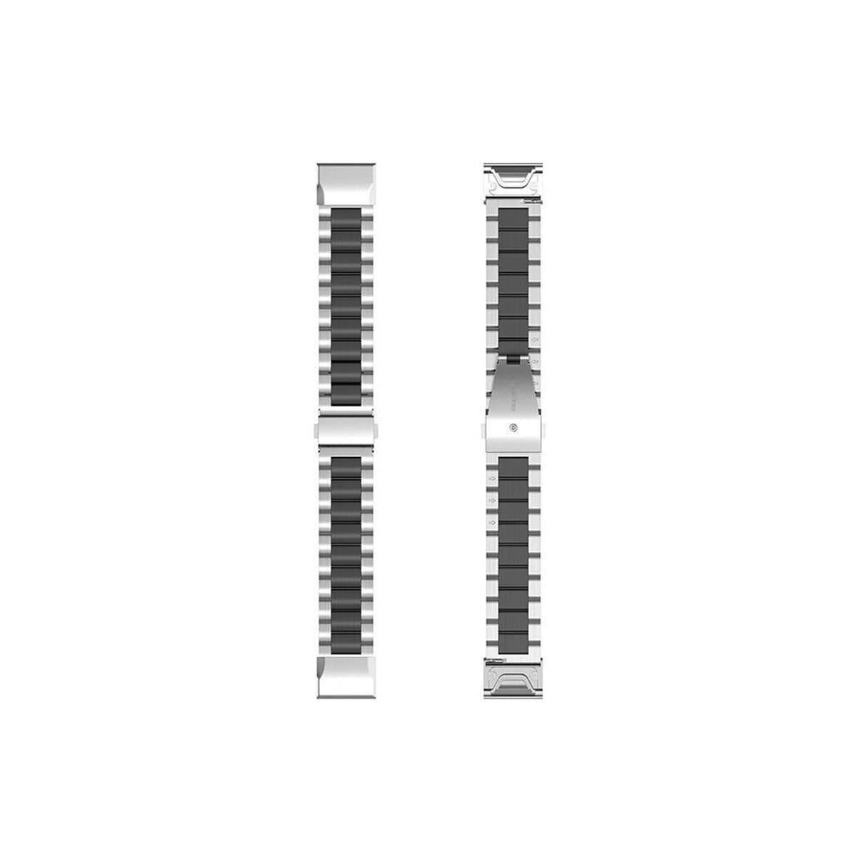 Rustfritt stål armbånd Garmin MARQ Aviator (Gen2) - Sølv/svart
