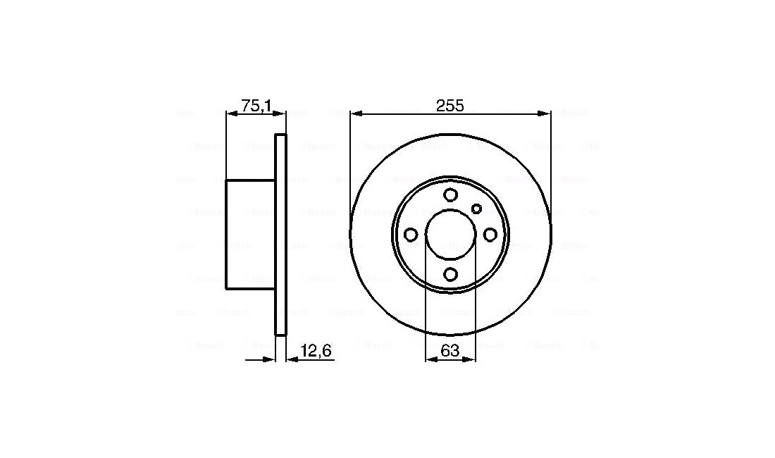 Bremseskive 255 x 13 mm