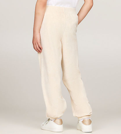 Tommy Hilfiger Velours Hosen - Skript - Heathered Oat