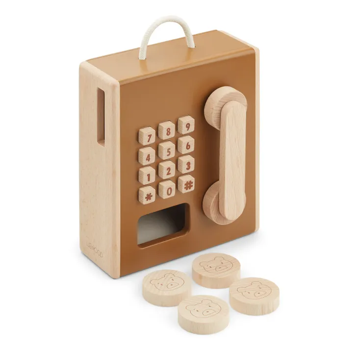 Liewood Téléphone à pièces Rufus en bois | Caramel