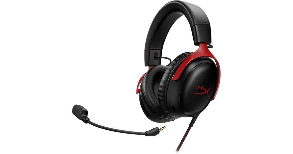 HyperXCloud III over-ear gaming headset  (Zwart/rood, Pc, PS5, PS4, Xbox Series X|S, Xbox One, Nintendo Switch)