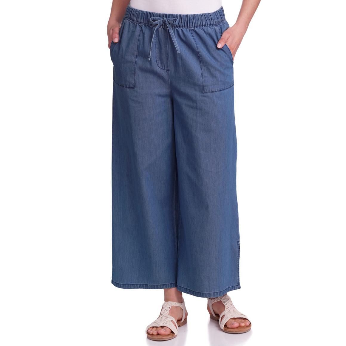 Damen Hose in Denim-Optik blau