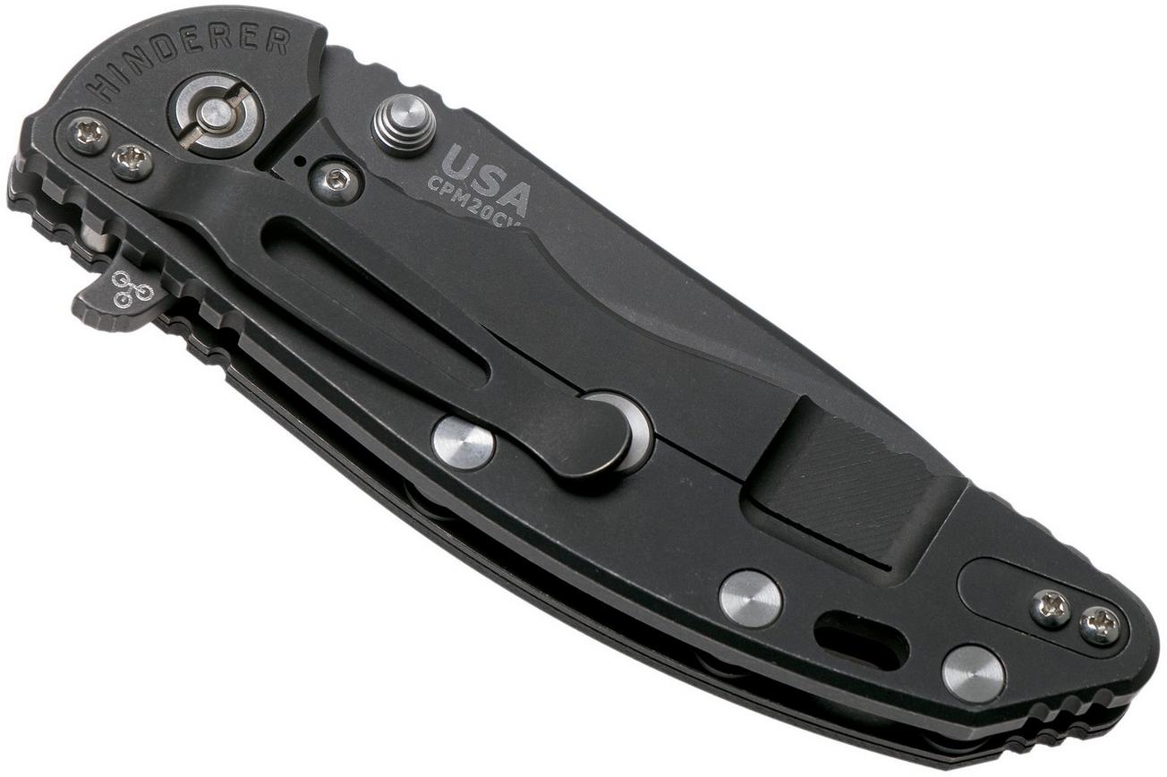 Rick Hinderer XM18 3,5” Slicer CPM 20CV Battle Black DLC, Black G10, zakmes