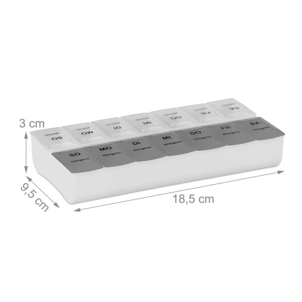 3-pack ukentlig nettbrettetui 7 dager 2 rom