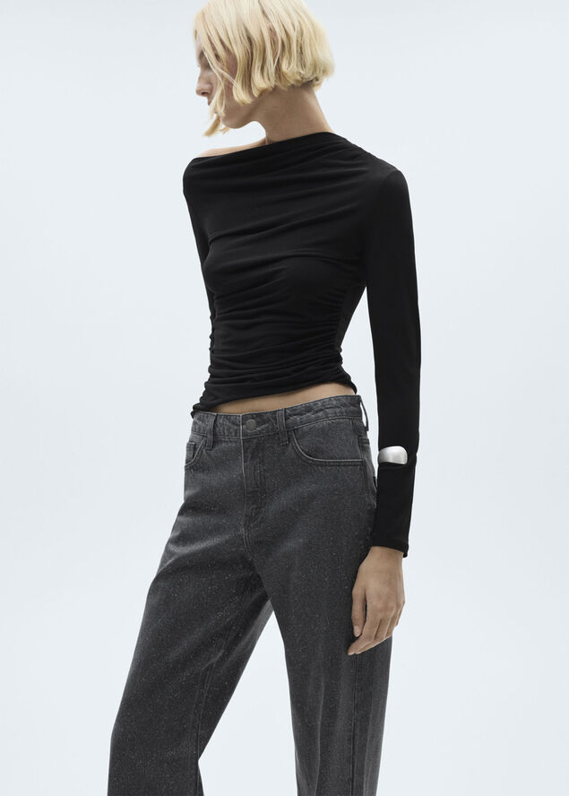 MANGO JEANS. -- GLITTER Open grey