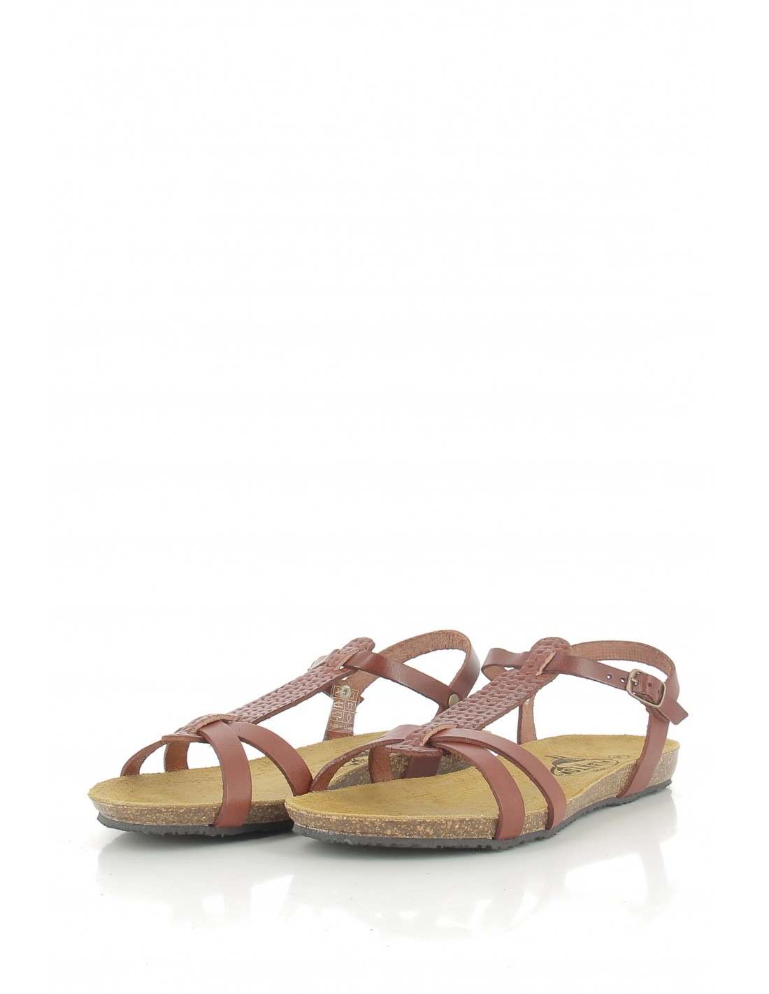 plakton Sandales femme mam coco cuir marron