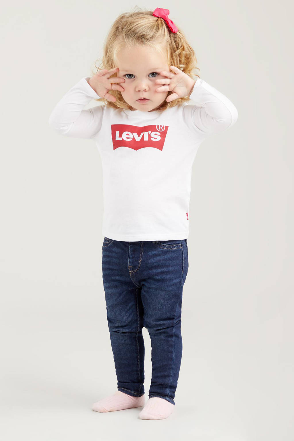 Levi's longsleeve Logo met logo wit