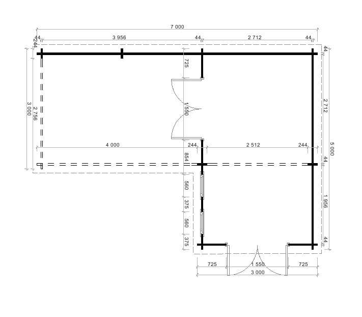 Alpholz Quinta ISO platdak tuinhuis, houten tuinhuis met 70 mm wanddikte inclusief lessenaarsdak, FSC-gecertificeerd, blokhut met bevestigingsmateriaal, geïmpregneerd, 7x5m