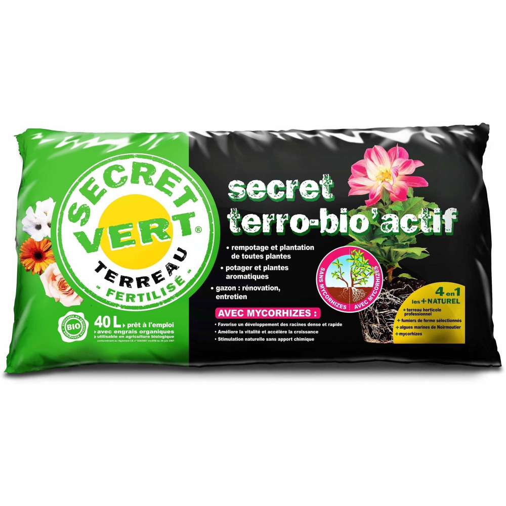 Terreau bio actif 40 litres lot de 5