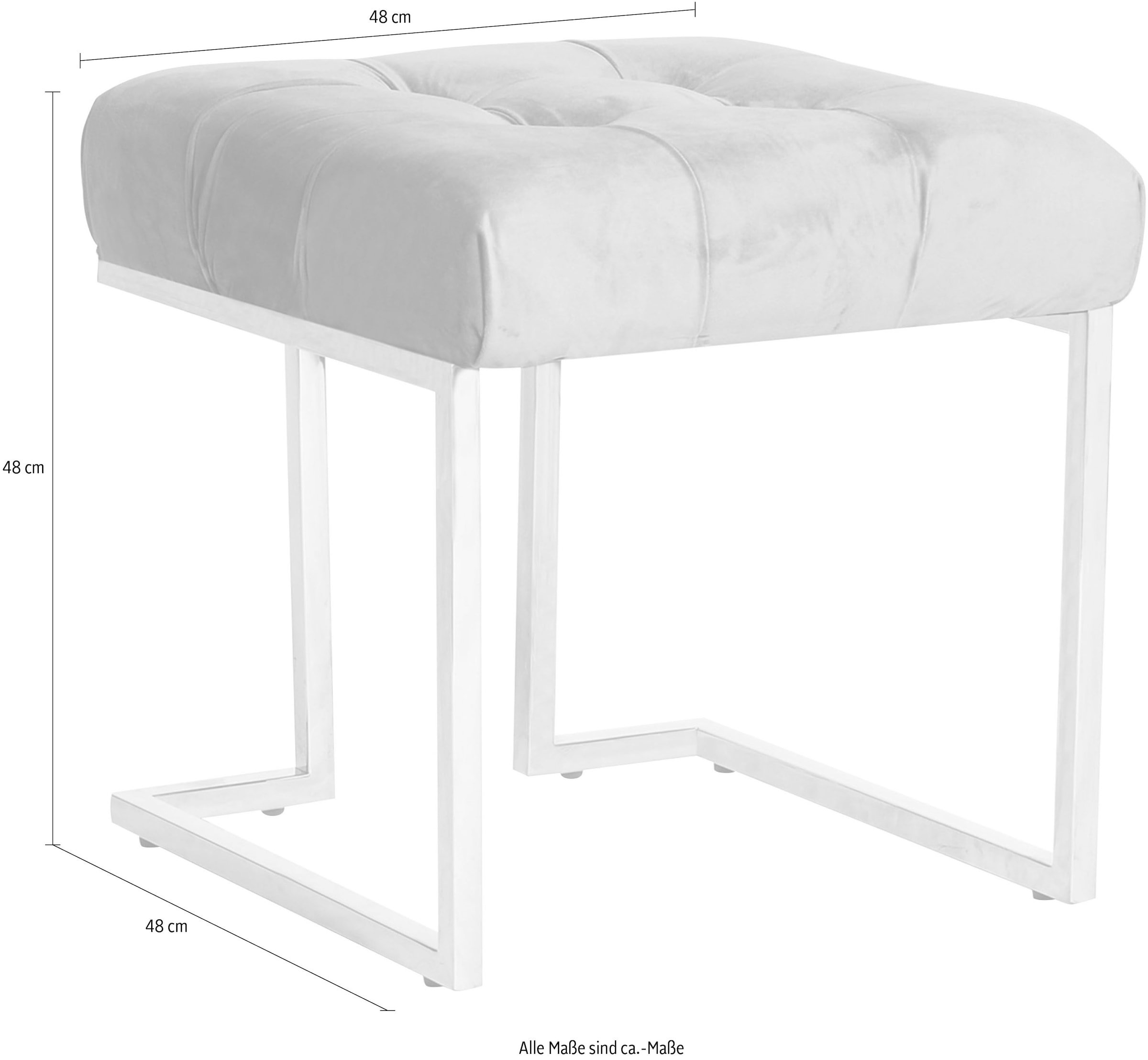 Kayoom Sitzhocker »Hocker Rare, Edler Touch durch goldenes Gestell« 1 Stk. tlg. eckig, samtweich, gesteppt, mit Zierknöpfen, Edelstahlgestell