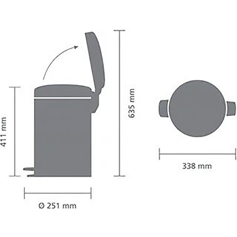 Poubelle 12 litres ronde à pédale Brabantia NewIcon