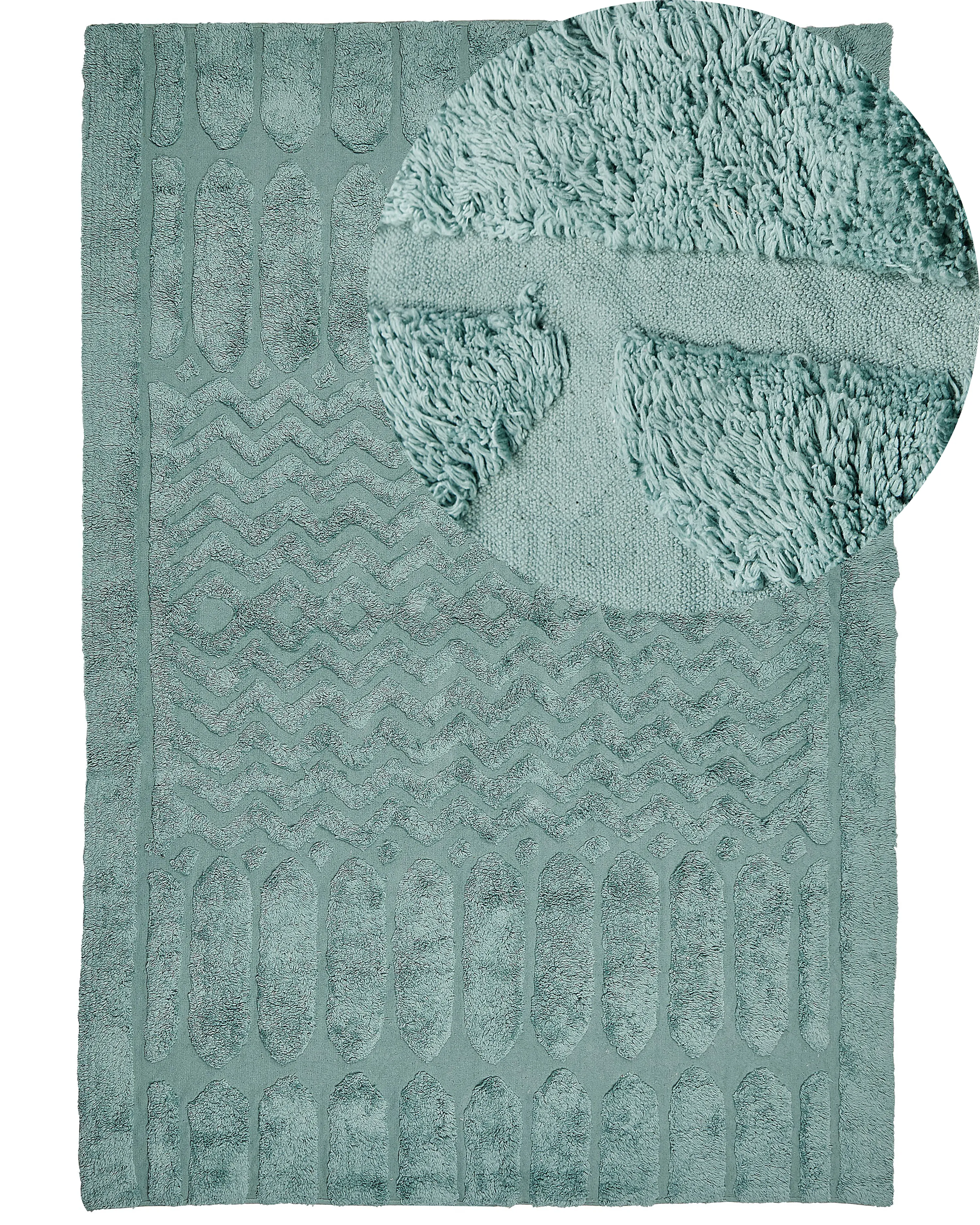 Vloerkleed SIRNAK Mintgroen 160 x 230 cm Katoen