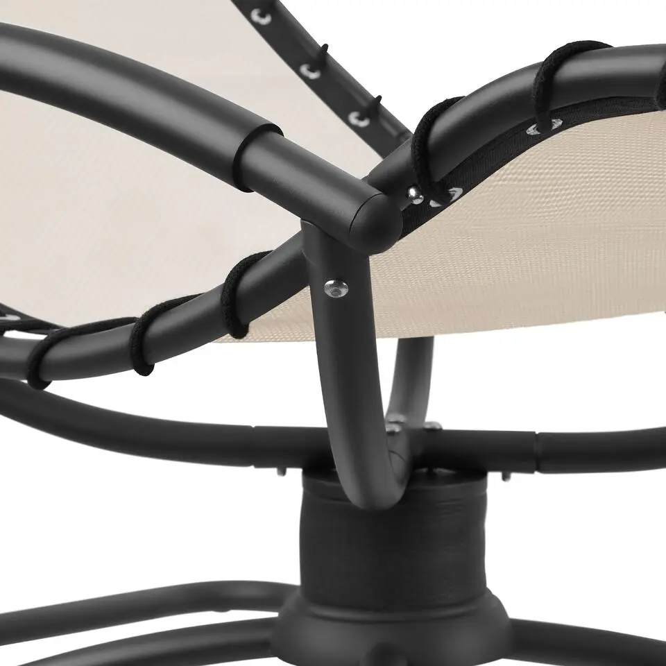 tectake Ligstoel Toulon, ergonomisch, schommelfunctie, Beige
