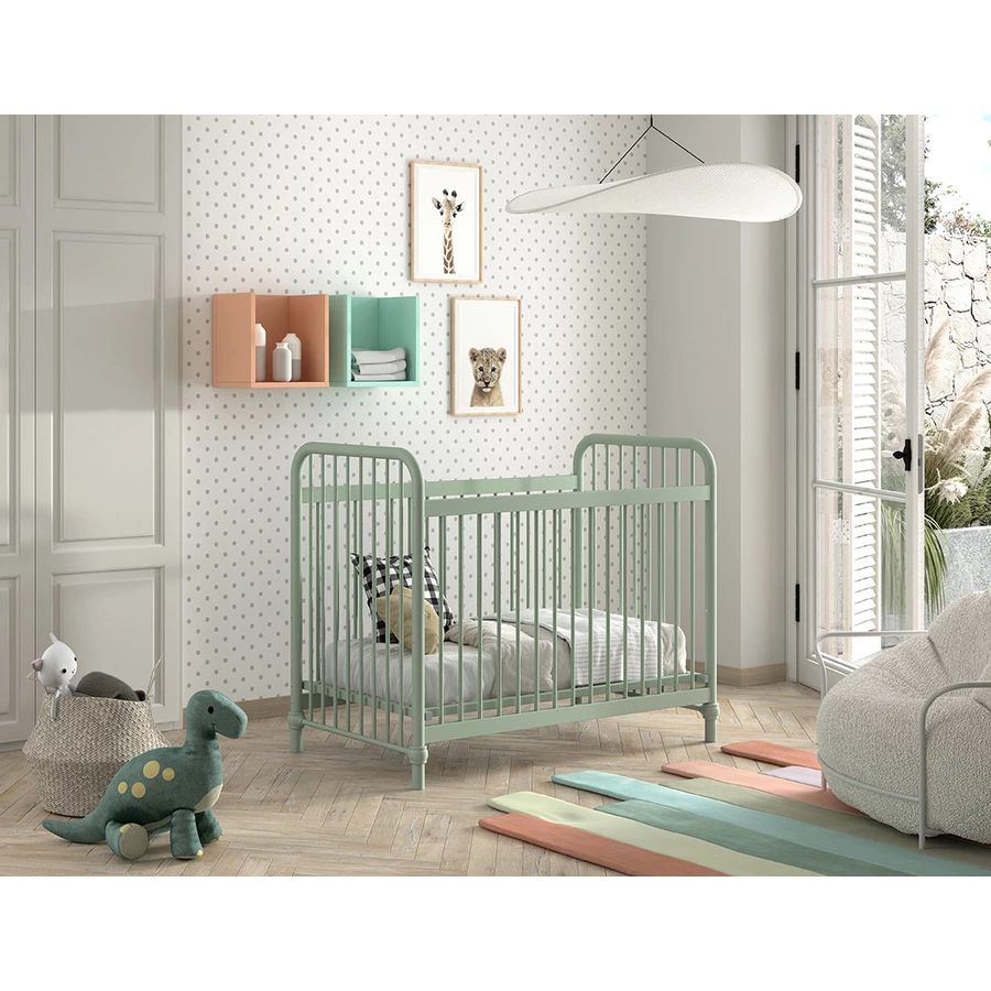 VIPACK Babybett BRONXX 60 x 120 cm grün matt