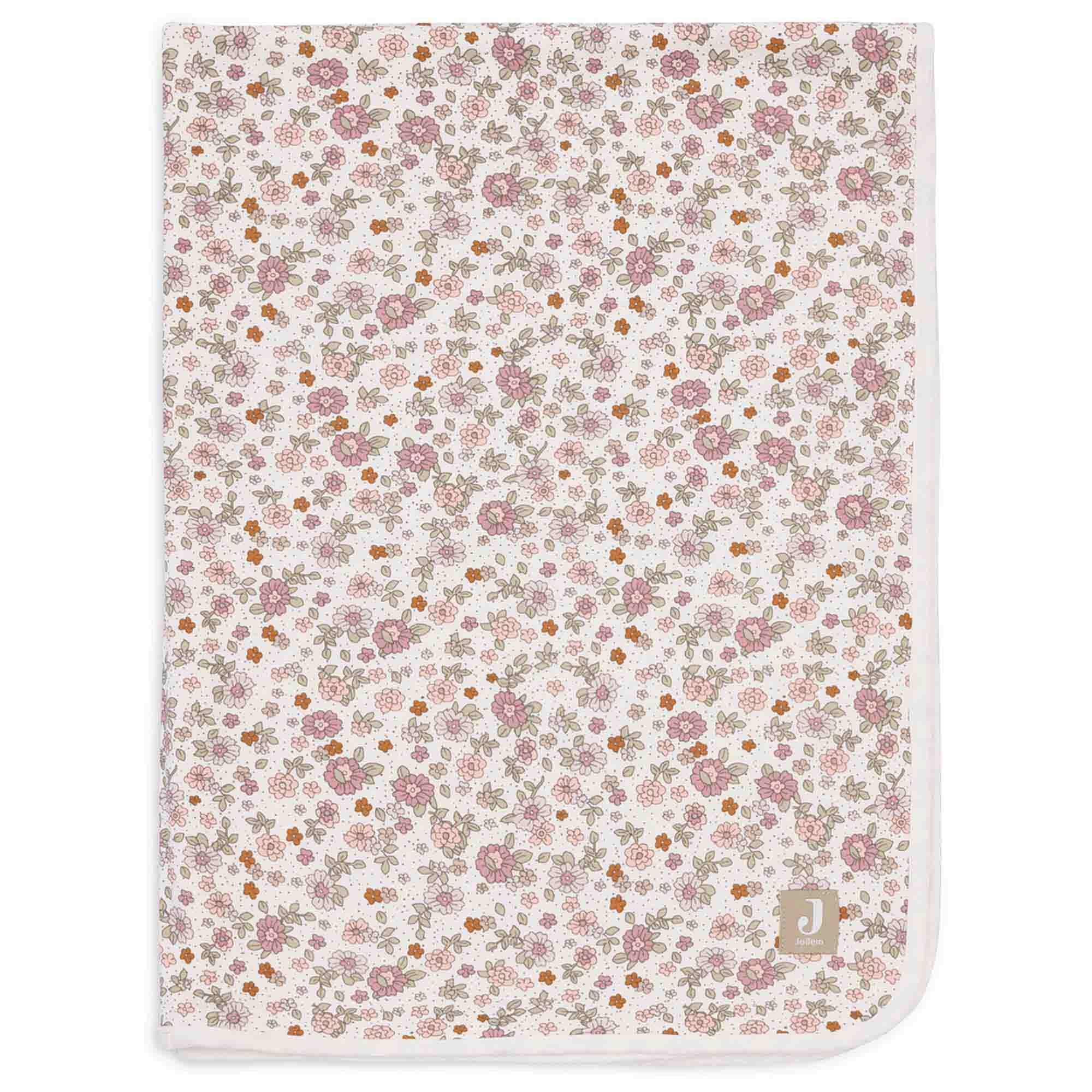 Jollein wiegdeken retro flowers wit